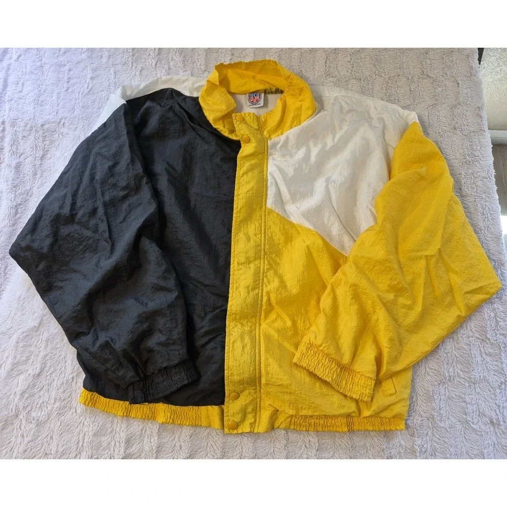 Vintage United Sports Apparel  USA Windbreaker Jacket Men's XL Yellow/Black